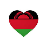 Autocollant en coeur Drapeau du Malawi en plusieurs tailles - Pixelforma