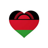 Autocollant en coeur Drapeau du Malawi en plusieurs tailles - Pixelforma 