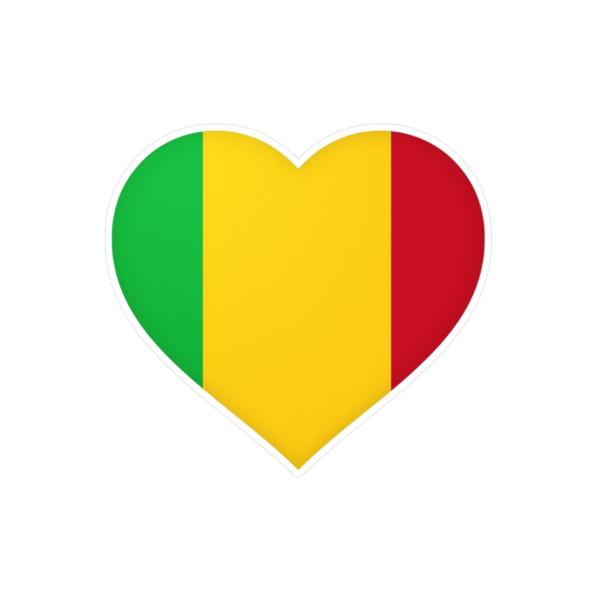 Autocollant en coeur Drapeau du Mali en plusieurs tailles - Pixelforma