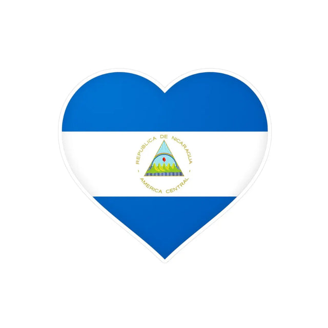 Autocollant en coeur Drapeau du Nicaragua en plusieurs tailles - Pixelforma 