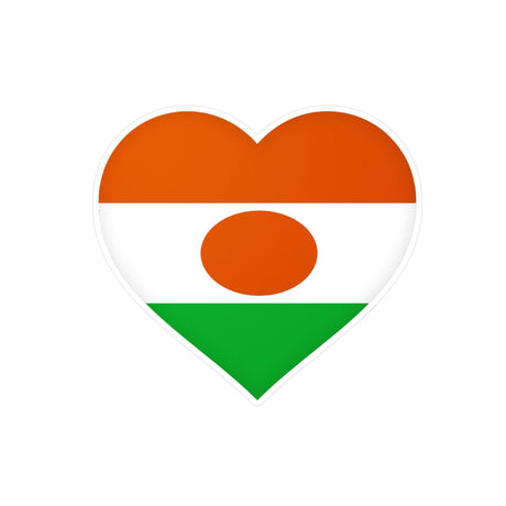 Autocollant en coeur Drapeau du Niger en plusieurs tailles - Pixelforma