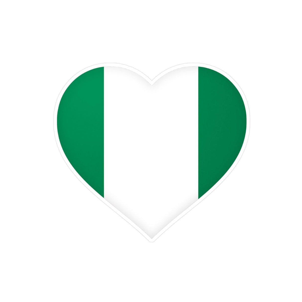 Autocollant en coeur Drapeau du Nigeria en plusieurs tailles - Pixelforma