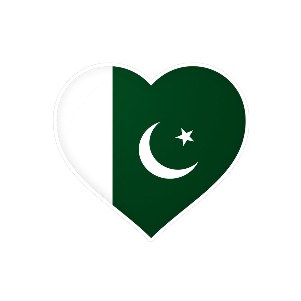 Autocollant en coeur Drapeau du Pakistan en plusieurs tailles - Pixelforma