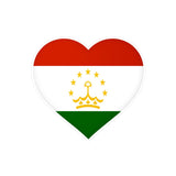 Autocollant en coeur Drapeau du Tadjikistan en plusieurs tailles - Pixelforma