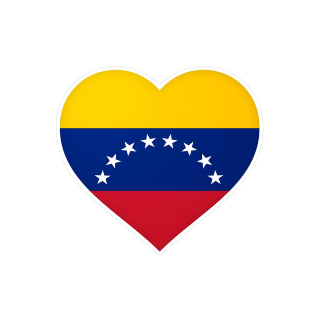 Autocollant en coeur Drapeau du Venezuela en plusieurs tailles - Pixelforma