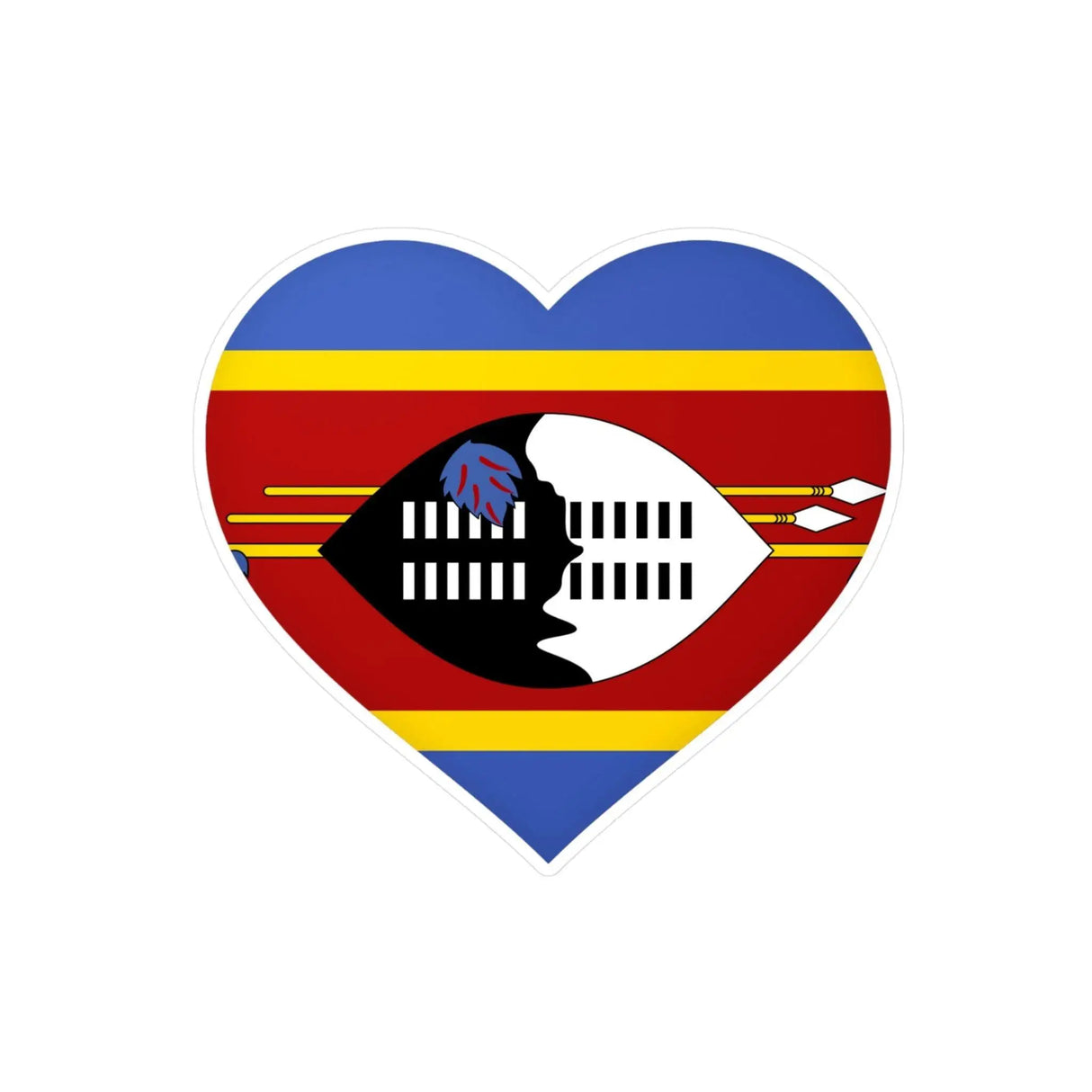 Autocollant eswatini forme cœur pvc résistant décoratif