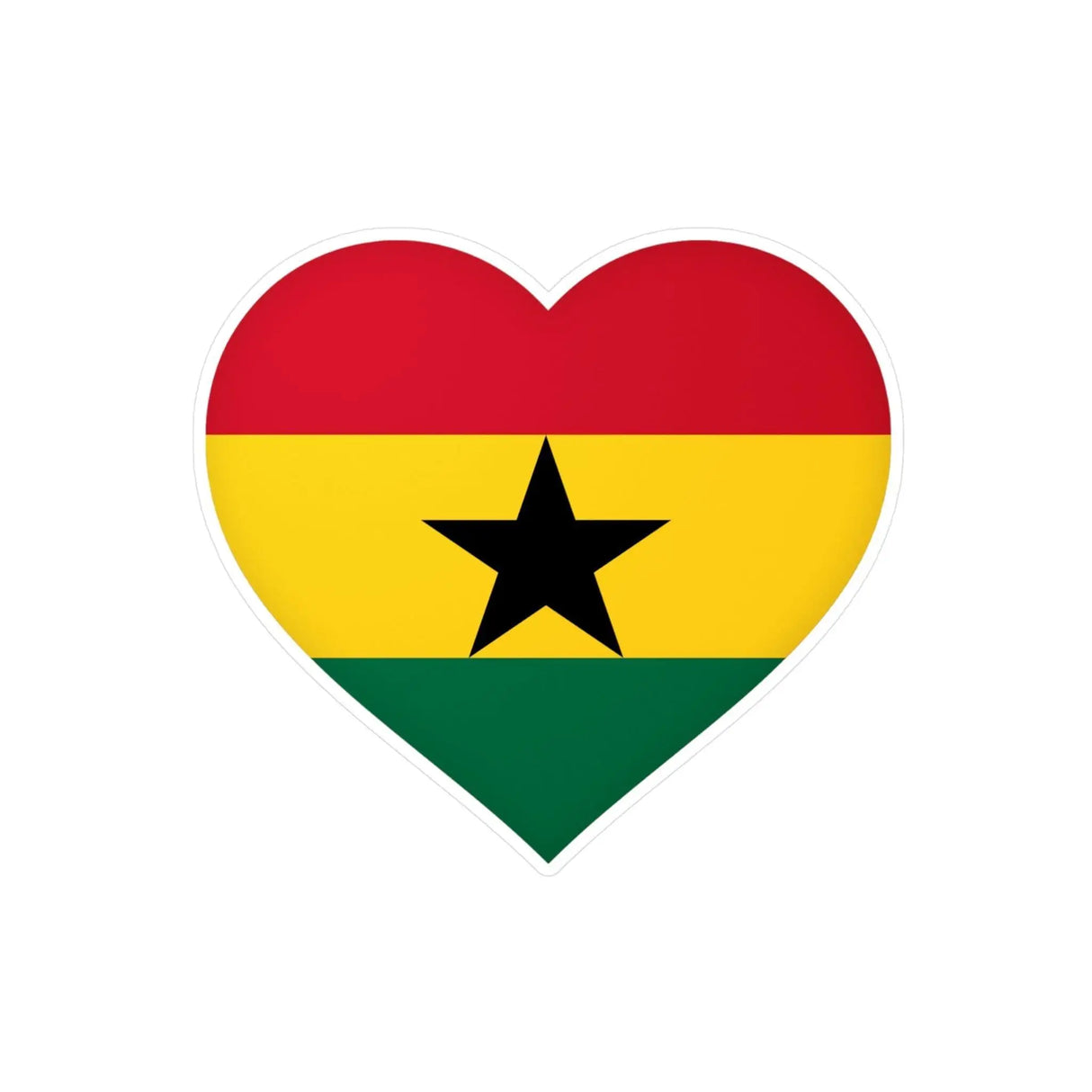 Autocollant ghana forme cœur pvc résistant décoratif