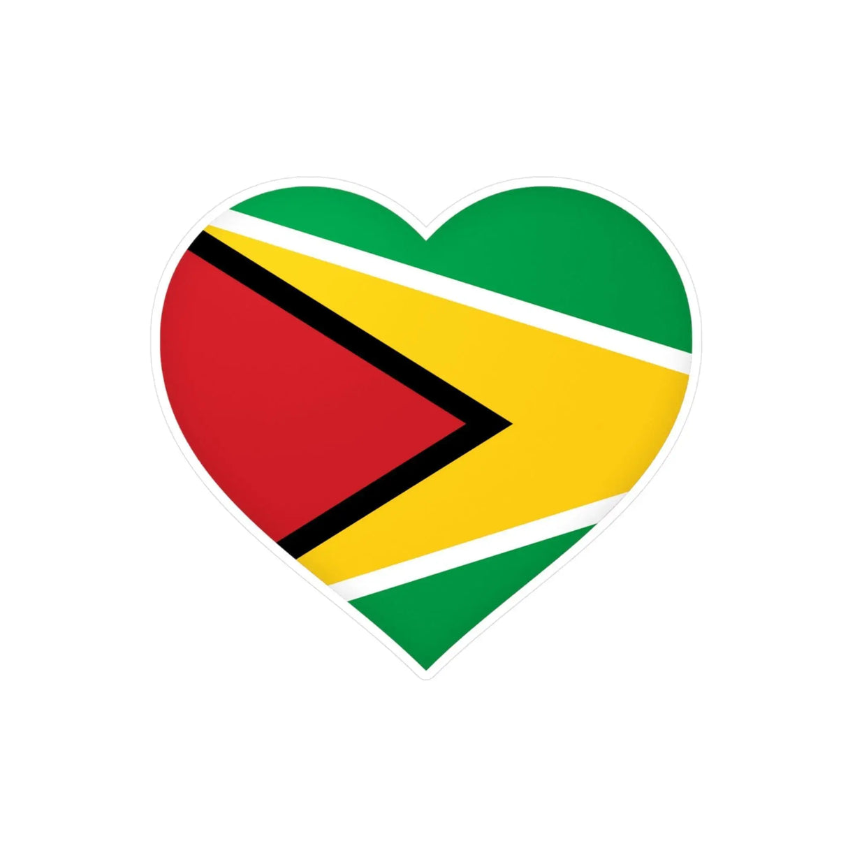 Autocollant guyana forme cœur en pvc résistant décoratif