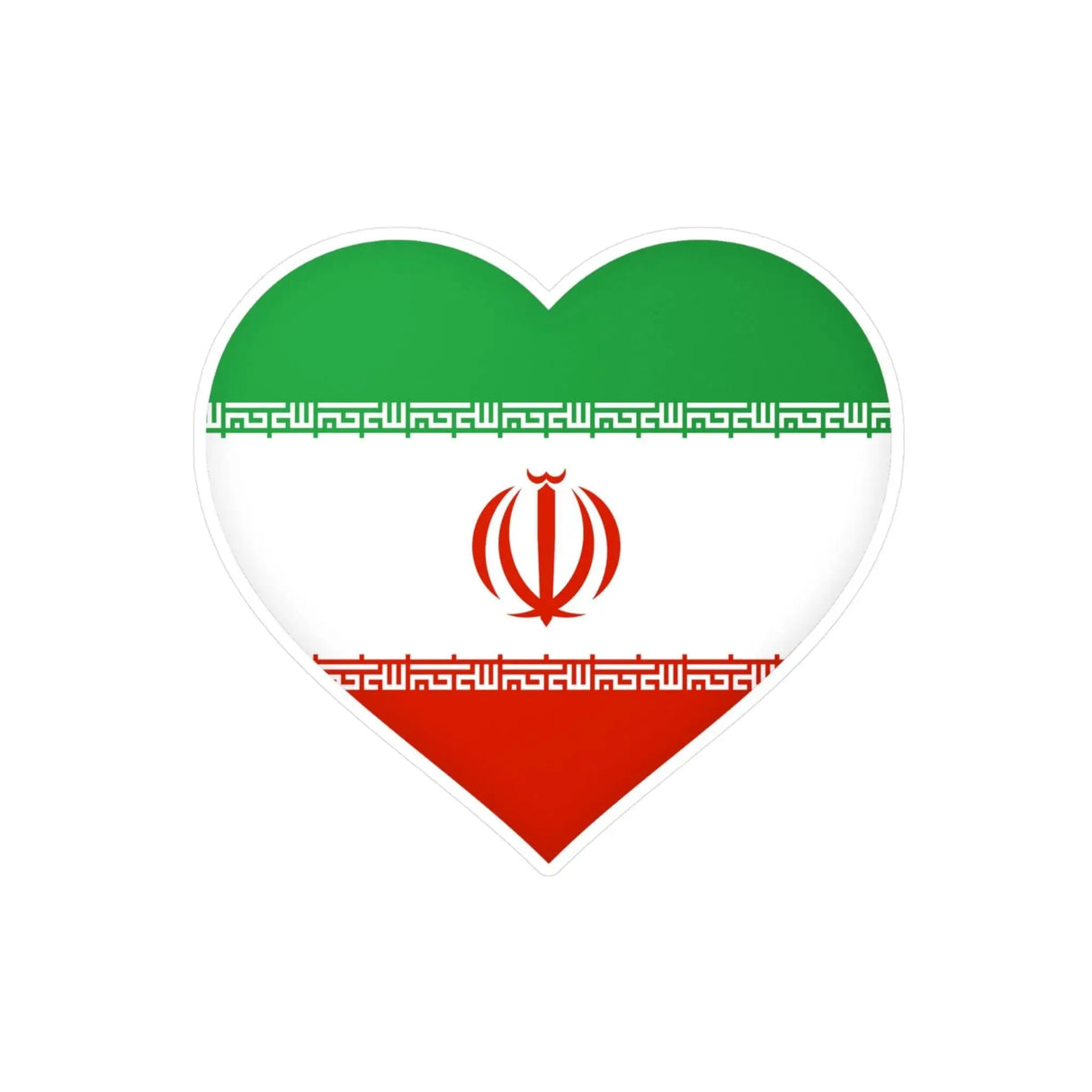 Autocollant iran forme cœur pvc résistant personnalisation