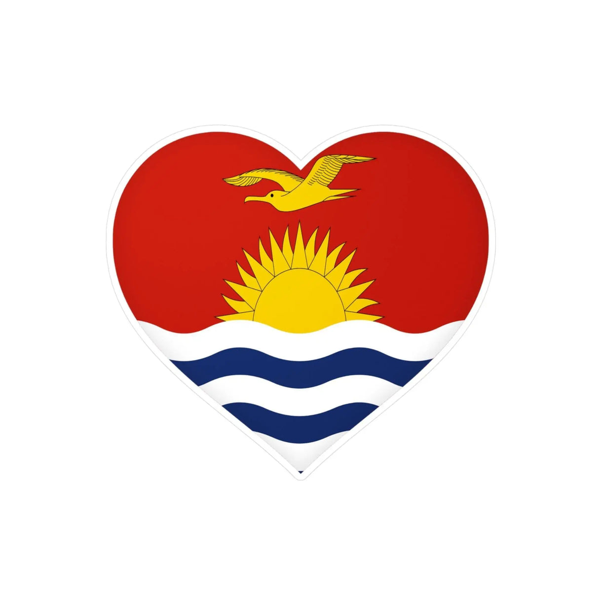 Autocollant kiribati cœur en pvc résistant personnalisation