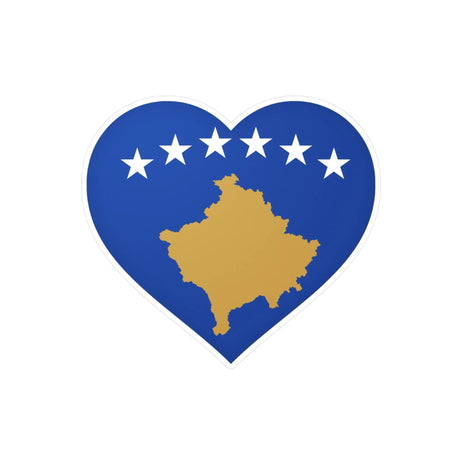 Autocollant kosovo forme cœur pvc résistant décoratif