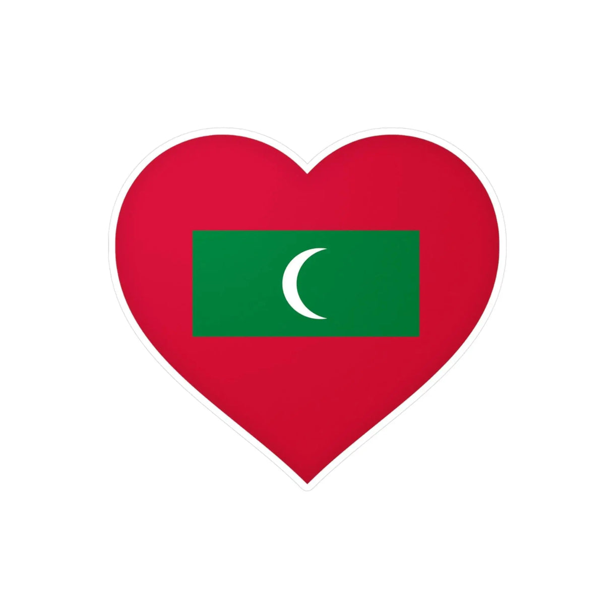 Autocollant maldives forme cœur pvc résistant personnalisé
