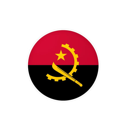 Autocollant rond drapeau angola résistant en pvc