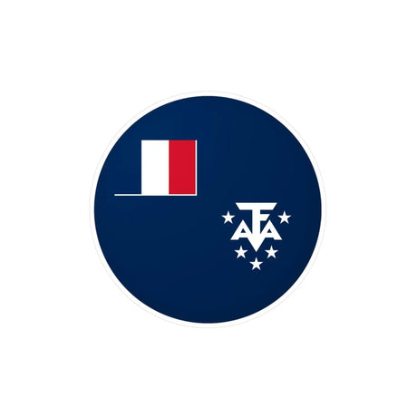 Autocollant rond drapeau antarctique française en plusieurs tailles - pixelforma