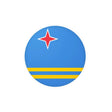 Autocollant rond drapeau aruba en pvc décoratif résistant