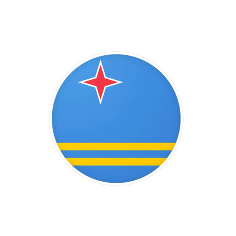 Autocollant rond drapeau aruba en pvc décoratif résistant