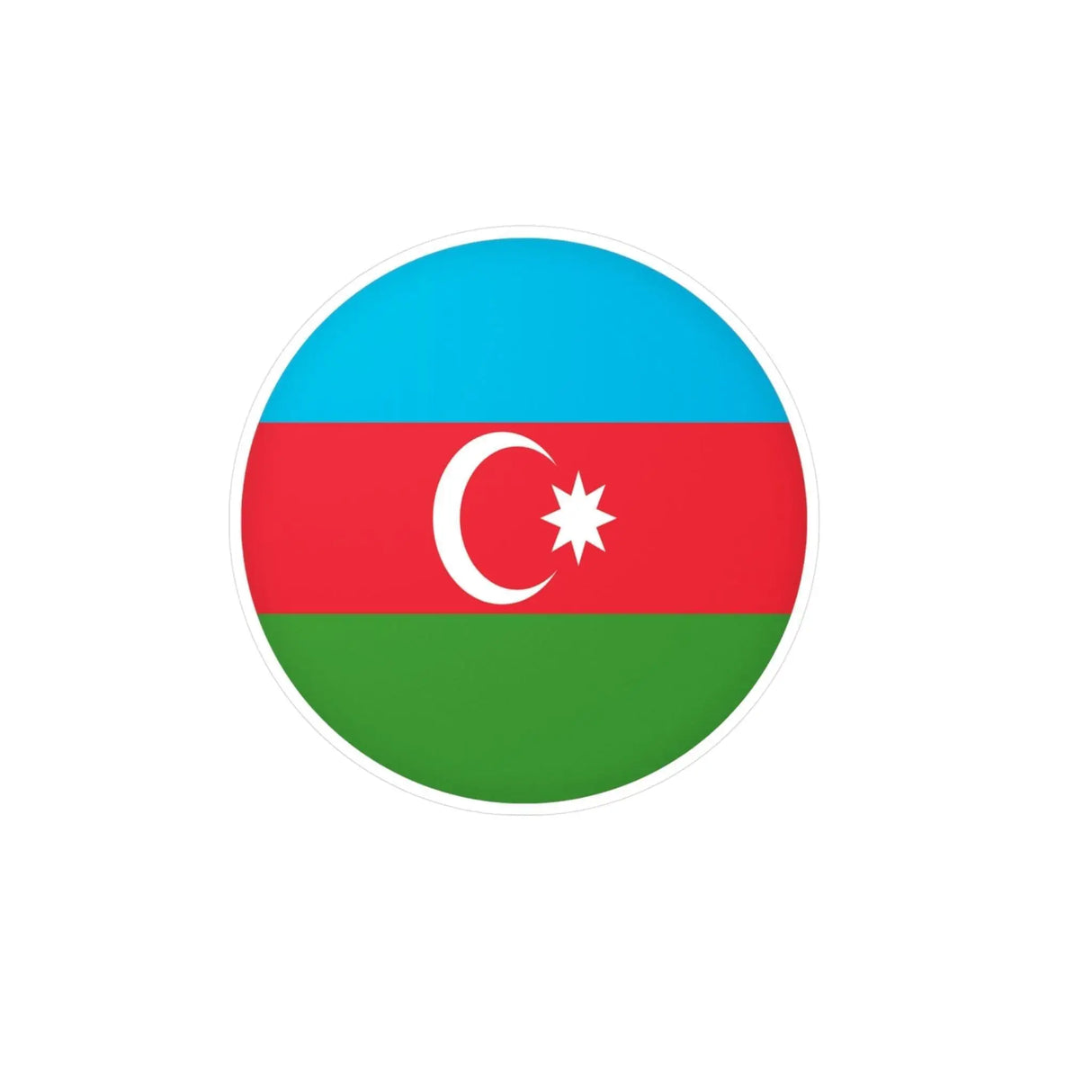 Autocollant rond drapeau azerbaïdjan pvc résistant