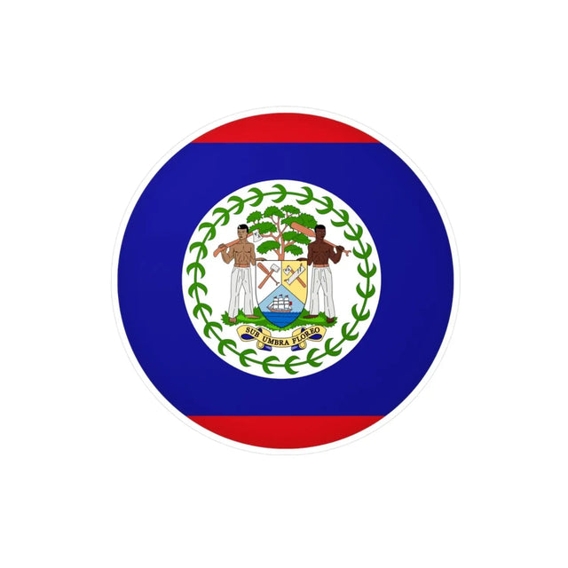 Autocollant rond drapeau belize en plusieurs tailles - pixelforma