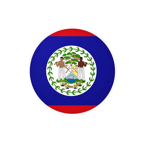 Autocollant rond drapeau belize pvc résistant décoratif