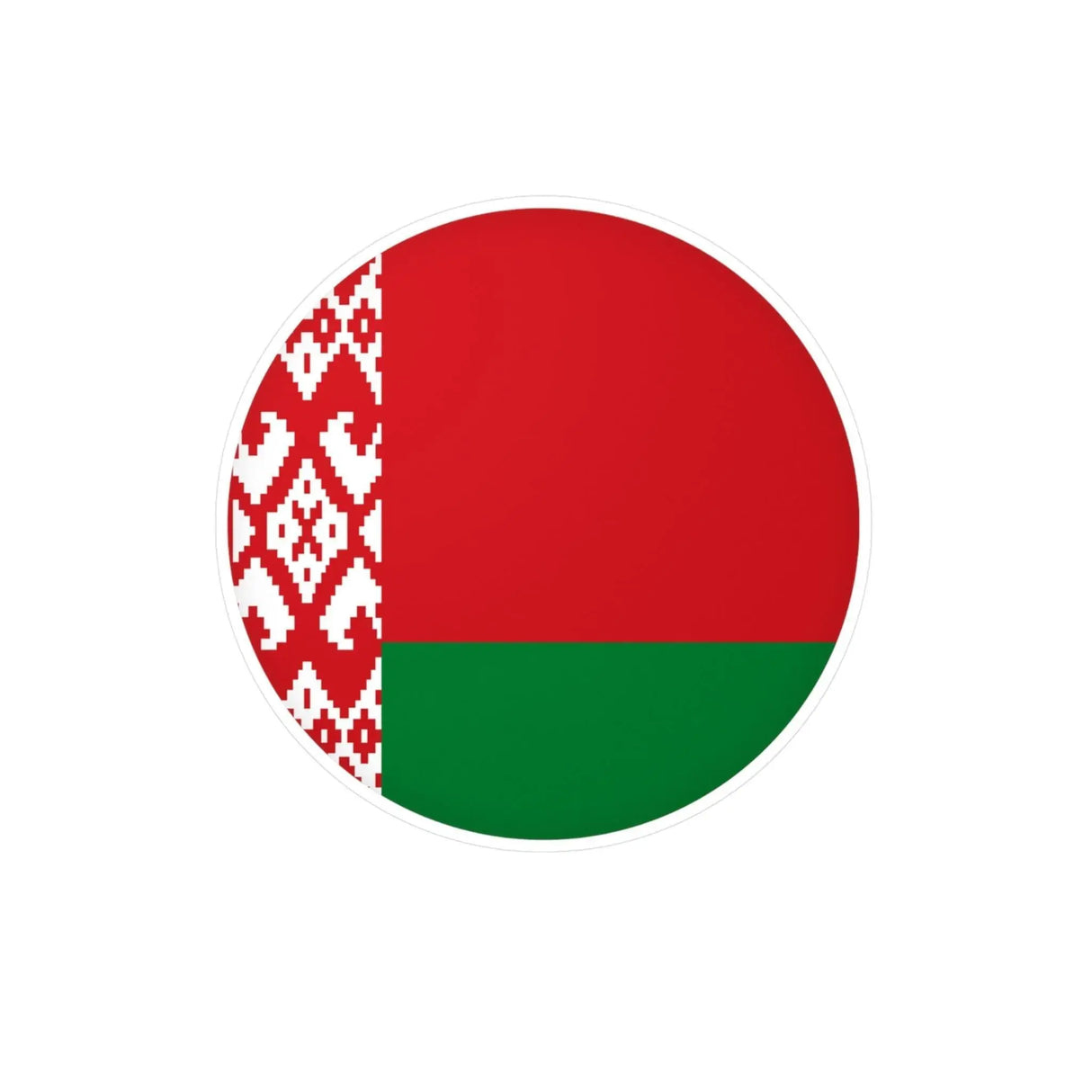 Autocollant rond drapeau biélorussie pvc résistant