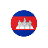 Autocollant rond drapeau cambodge en plusieurs tailles - pixelforma