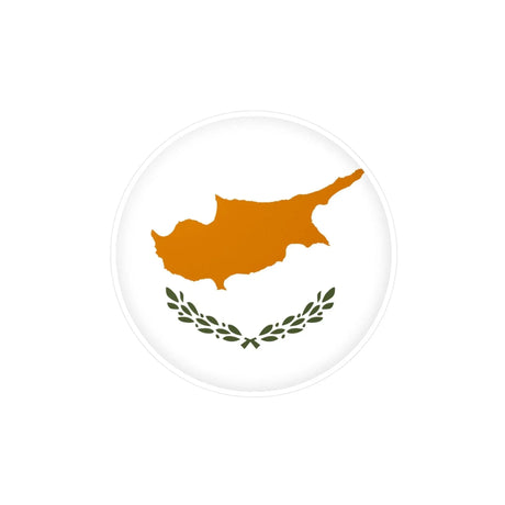 Autocollant rond drapeau chypre pvc résistant facile à poser