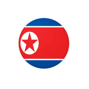 Autocollant rond drapeau corée du nord pvc résistant