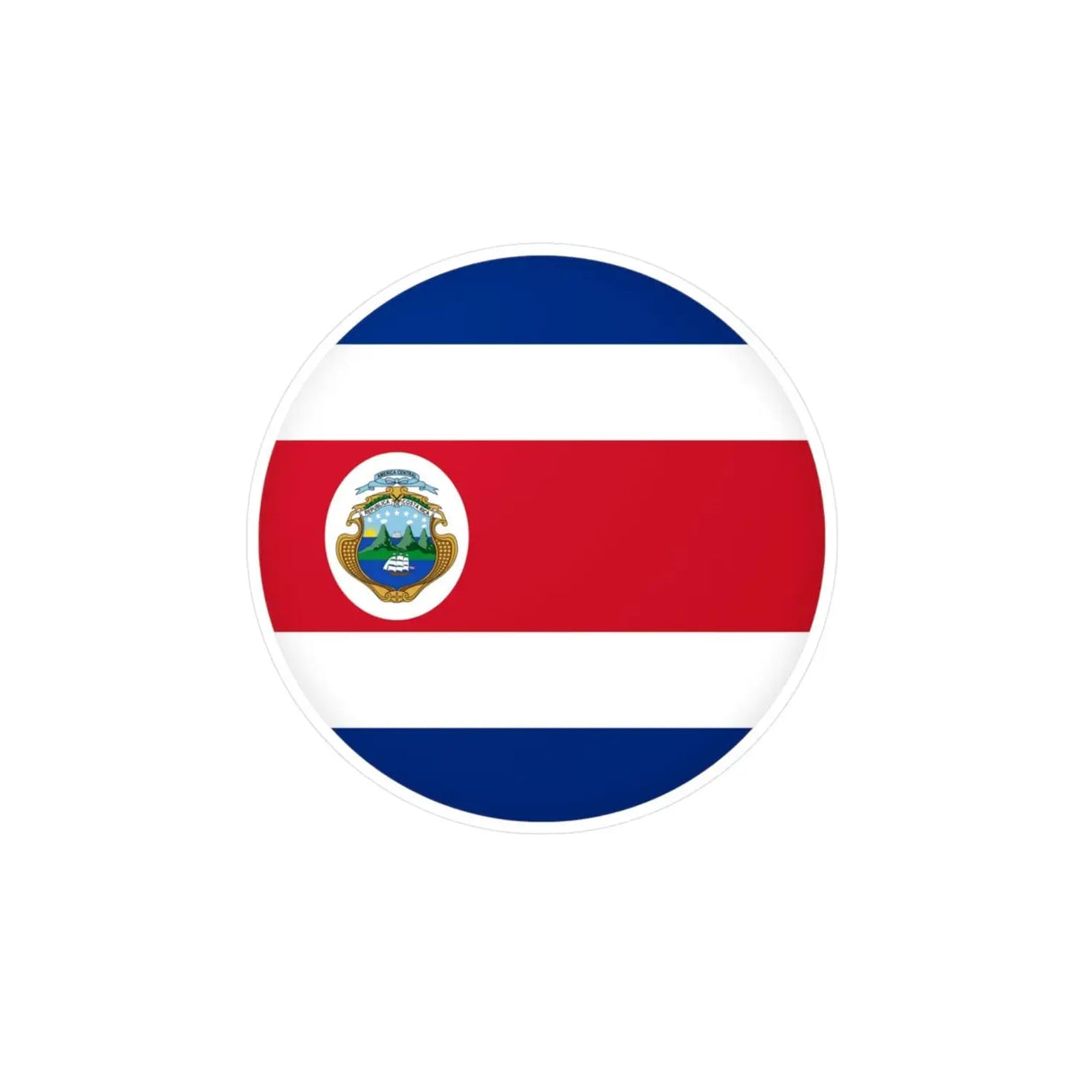 Autocollant rond drapeau costa rica en plusieurs tailles - pixelforma