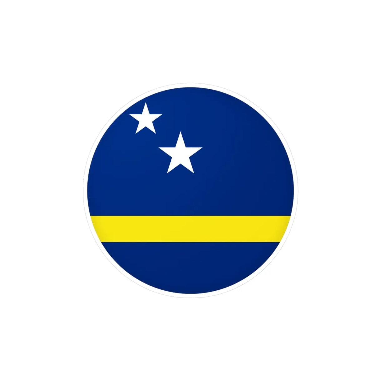 Autocollant rond drapeau curaçao en plusieurs tailles - pixelforma