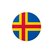 Autocollant rond drapeau d’åland pvc décoratif résistant