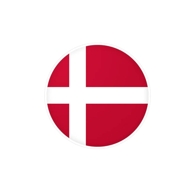 Autocollant rond drapeau danemark en plusieurs tailles - pixelforma