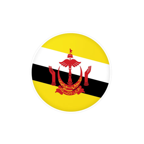 Autocollant rond Drapeau de Brunei en plusieurs tailles - Pixelforma 