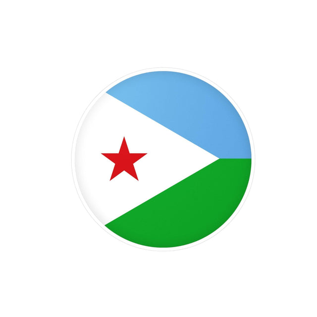 Autocollant rond Drapeau de Djibouti en plusieurs tailles - Pixelforma 