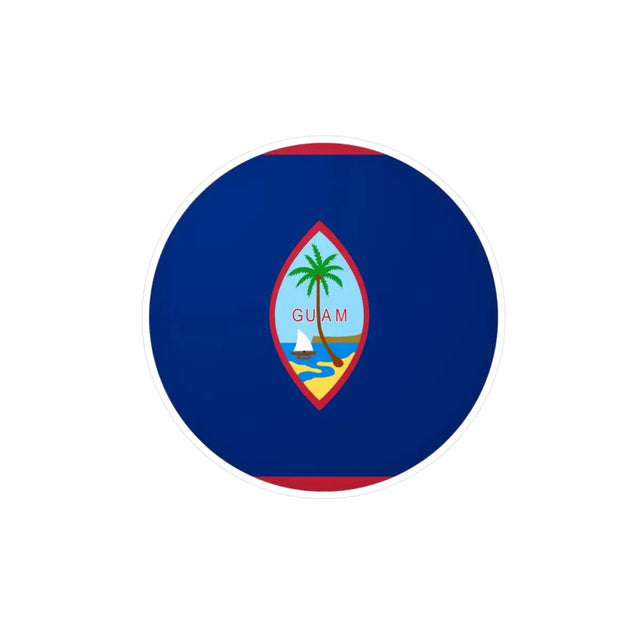 Autocollant rond Drapeau de Guam en plusieurs tailles - Pixelforma 