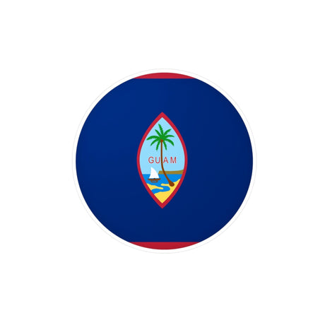 Autocollant rond Drapeau de Guam en plusieurs tailles - Pixelforma 