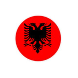 Autocollant rond Drapeau de l'Albanie en plusieurs tailles - Pixelforma 