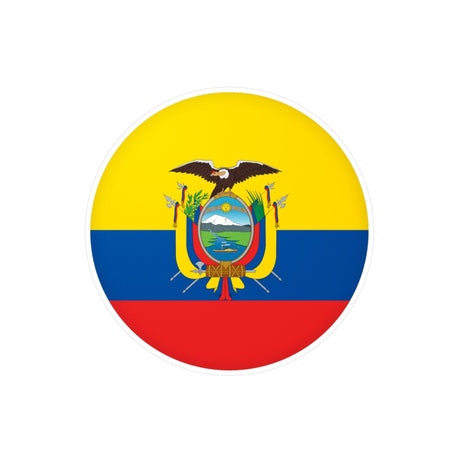 Autocollant rond Drapeau de l'Équateur en plusieurs tailles - Pixelforma 