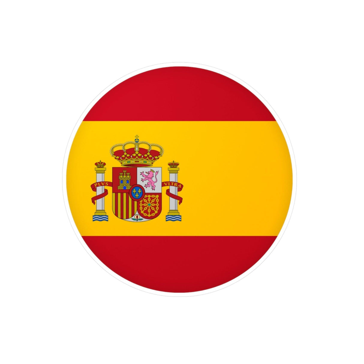 Autocollant rond Drapeau de l'Espagne en plusieurs tailles - Pixelforma 