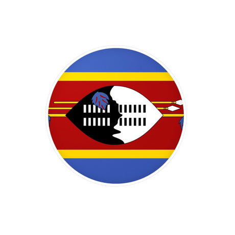 Autocollant rond Drapeau de l'Eswatini en plusieurs tailles - Pixelforma 