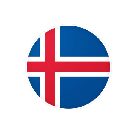 Autocollant rond Drapeau de l'Islande en plusieurs tailles - Pixelforma 