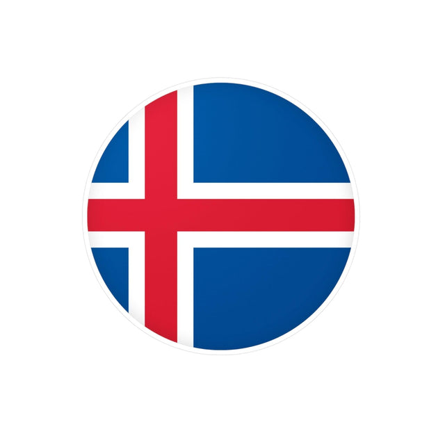 Autocollant rond Drapeau de l'Islande en plusieurs tailles - Pixelforma