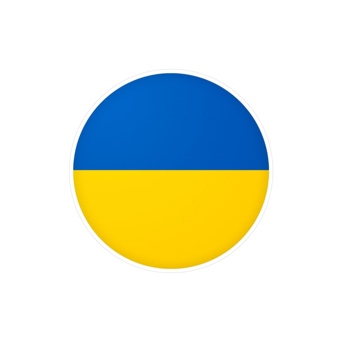 Autocollant rond Drapeau de l'Ukraine en plusieurs tailles - Pixelforma 