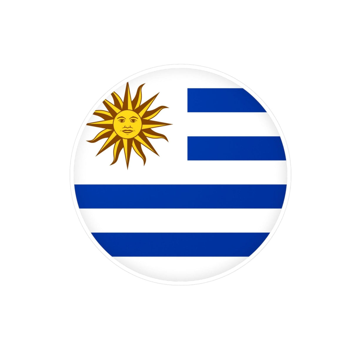 Autocollant rond Drapeau de l'Uruguay en plusieurs tailles - Pixelforma