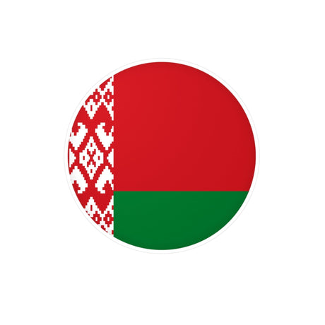 Autocollant rond Drapeau de la Biélorussie en plusieurs tailles - Pixelforma 