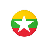 Autocollant rond Drapeau de la Birmanie en plusieurs tailles - Pixelforma 