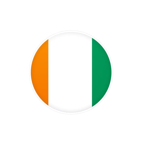 Autocollant rond Drapeau de la Côte d'Ivoire en plusieurs tailles - Pixelforma