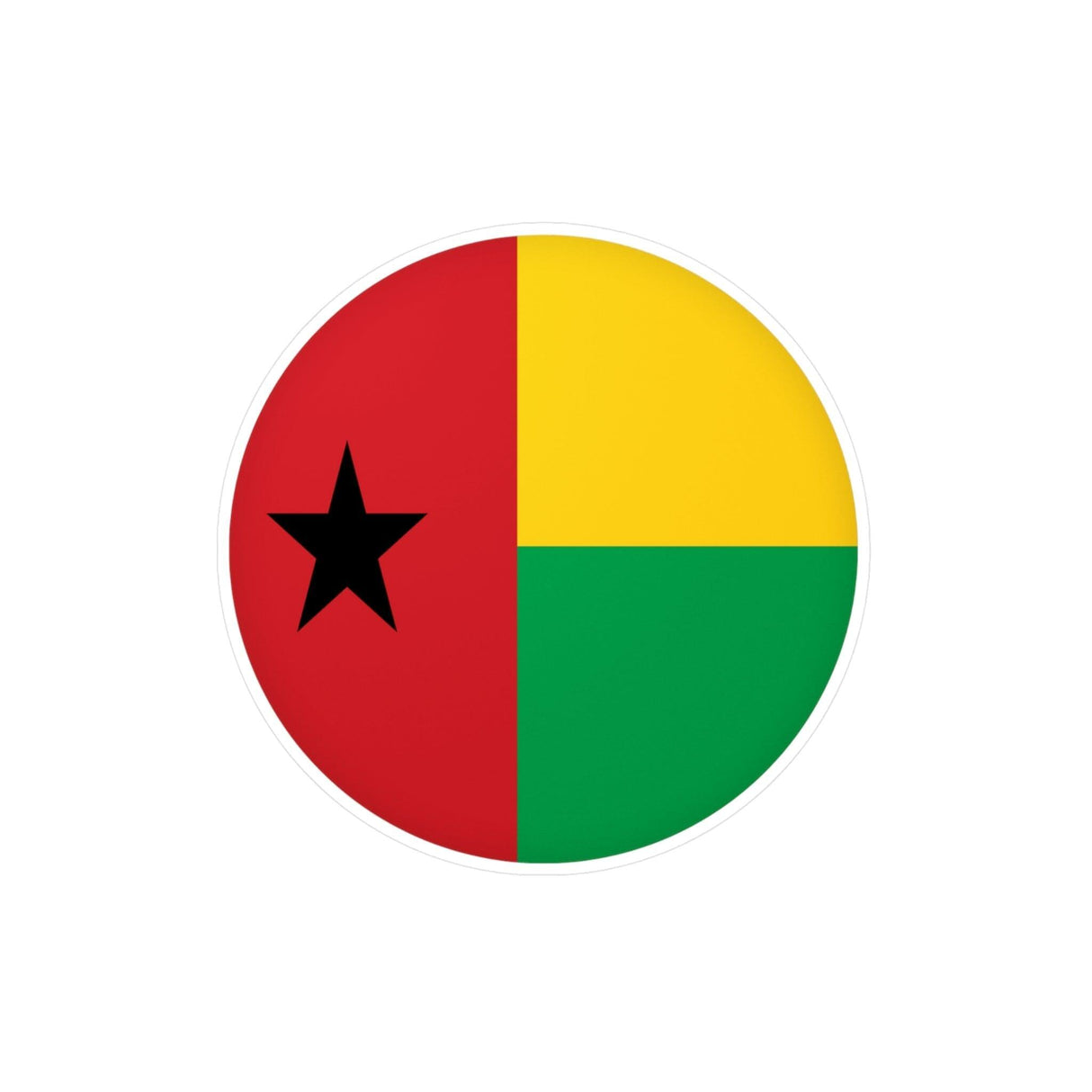 Autocollant rond Drapeau de la Guinée-Bissau en plusieurs tailles - Pixelforma