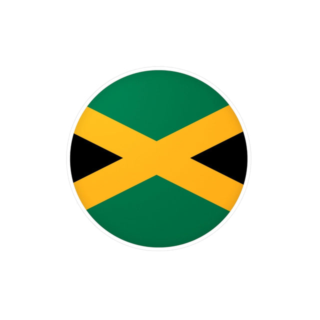Autocollant rond Drapeau de la Jamaïque en plusieurs tailles - Pixelforma 
