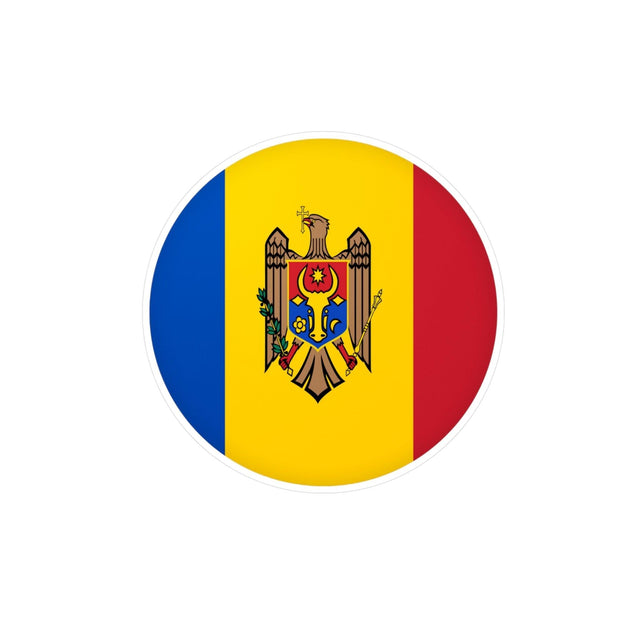 Autocollant rond Drapeau de la Moldavie en plusieurs tailles - Pixelforma 