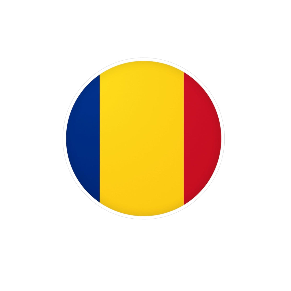 Autocollant rond Drapeau de la Roumanie en plusieurs tailles - Pixelforma